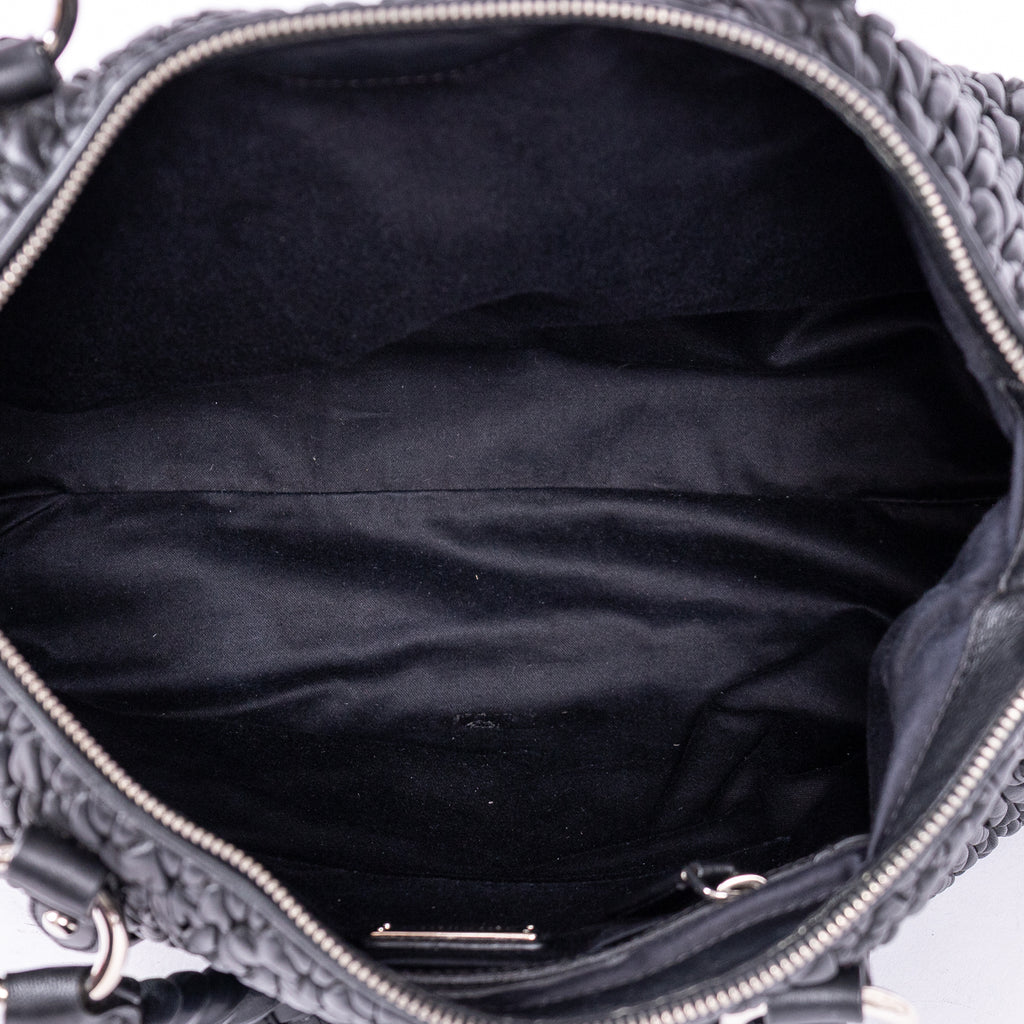 Shoulder Bag Cloquet Nappa Shopping Tote Black Matelasse Leather