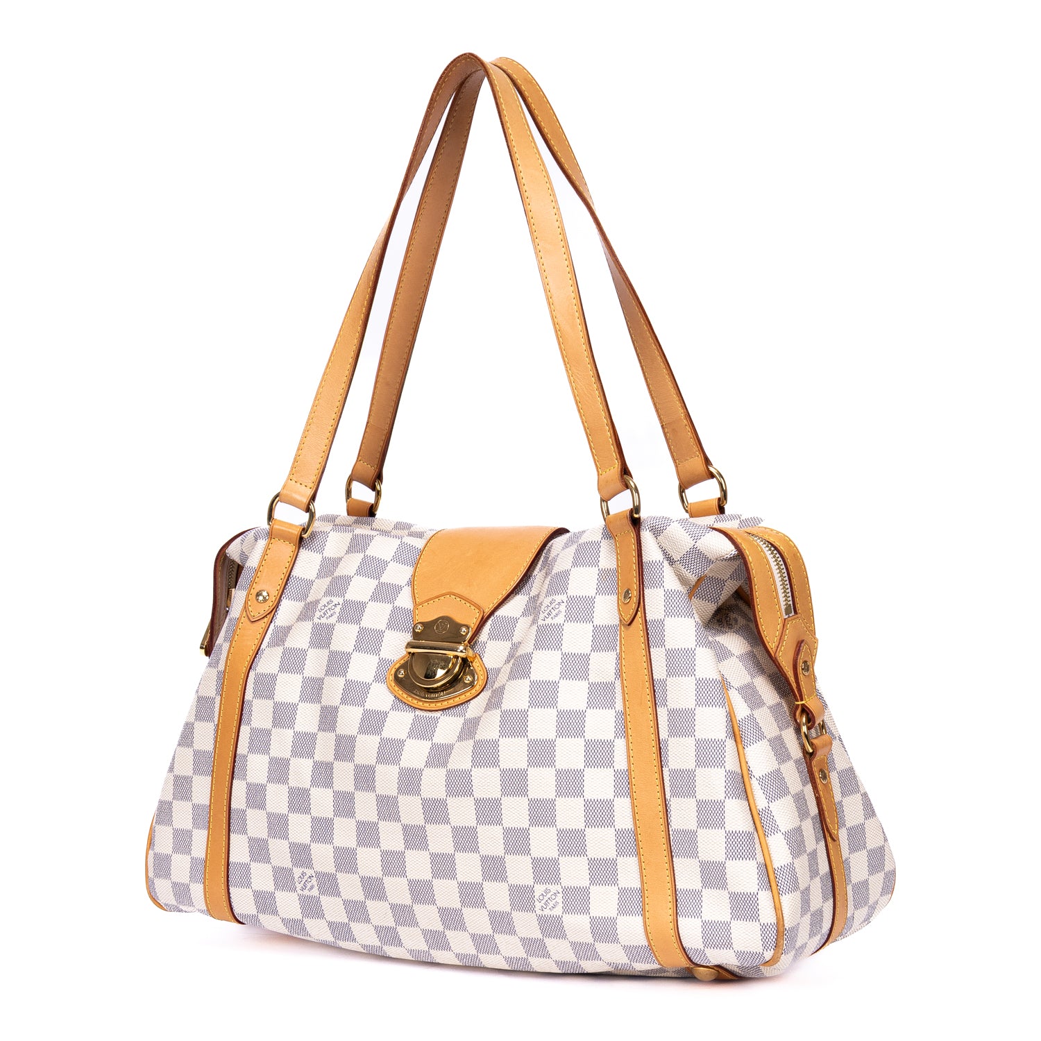Shoulder Bag Stresa GM Ivory Damier Azur