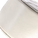 Shoulder Bag Pearl Crush Round Chain Crossbody Grey Lambskin Quilted Leather