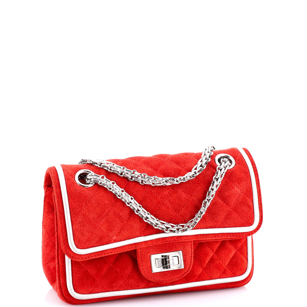 Shoulder Bag Reissue 2.55 Flap 224 Red Suede Quilted Leather