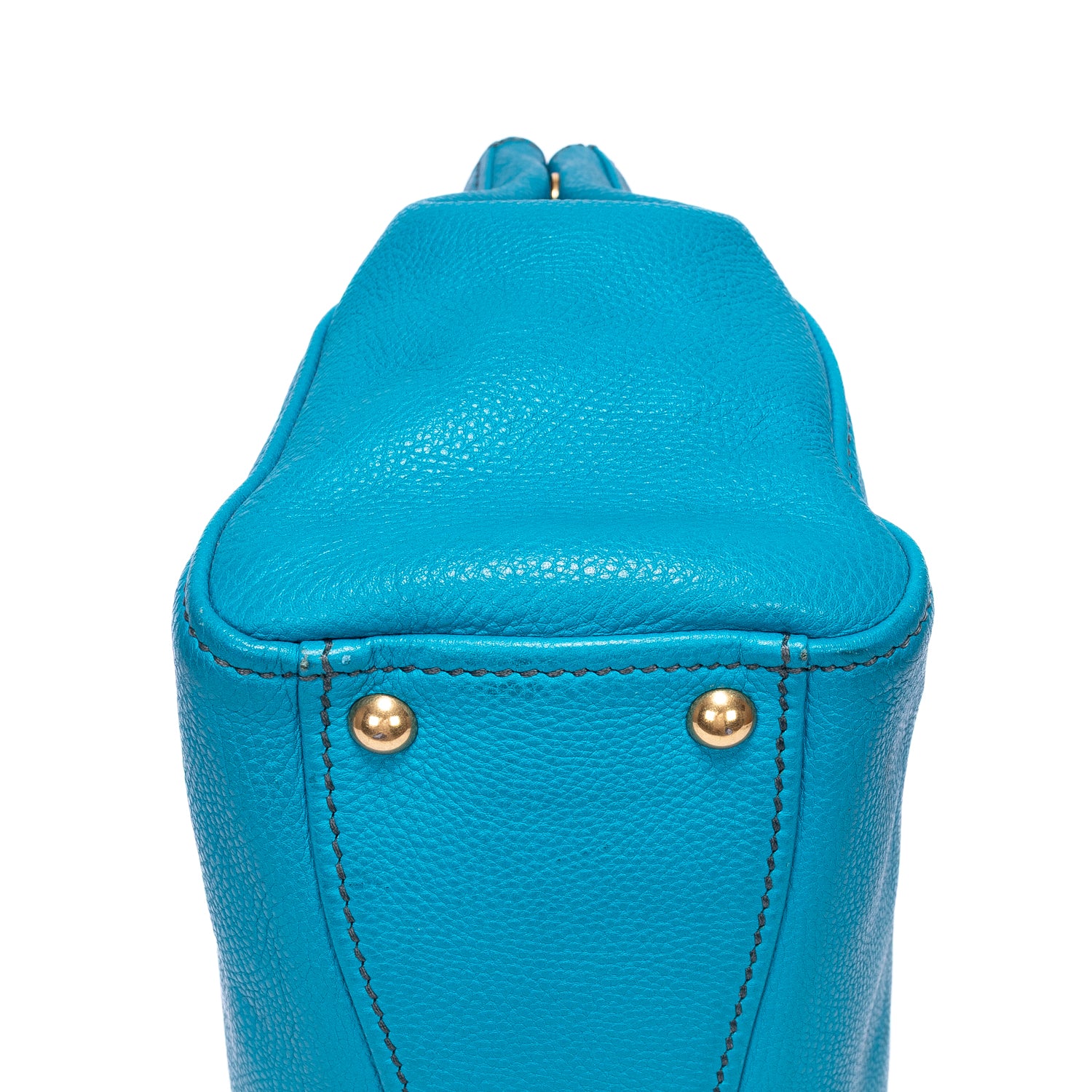 Shoulder Bag Double Zip Convertible Tote Blue Calfskin Leather