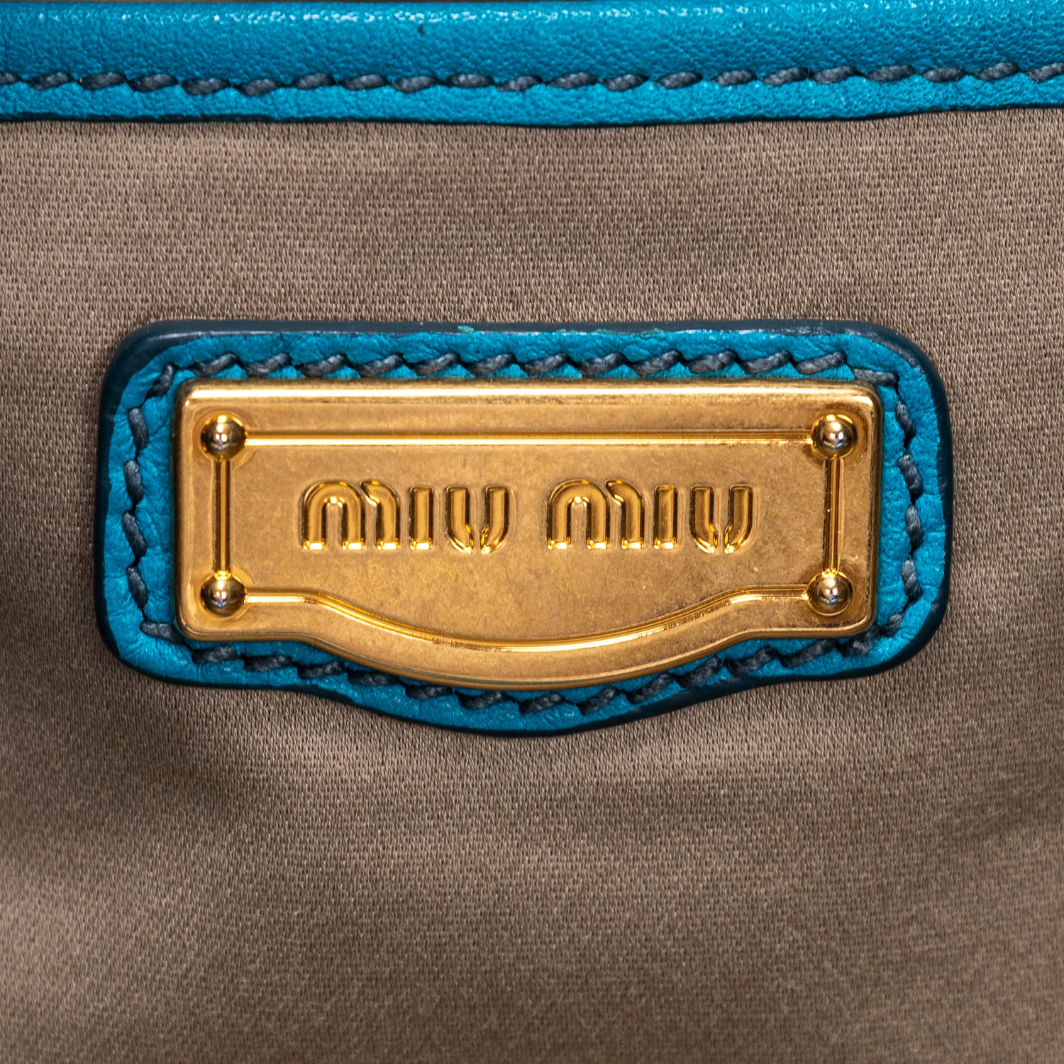 Shoulder Bag Double Zip Convertible Tote Blue Calfskin Leather