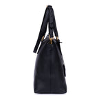 Shoulder Bag Shopping Tote Black Calfskin Leather