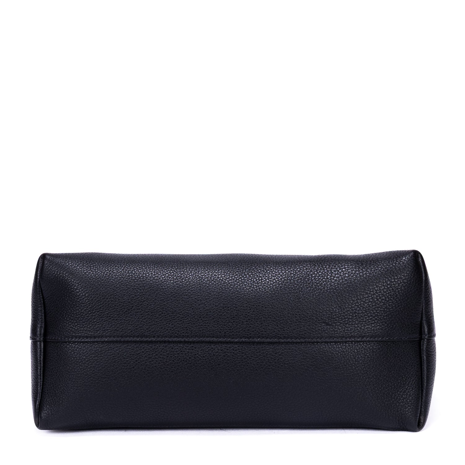 Shoulder Bag Shopping Tote Black Calfskin Leather