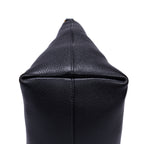 Shoulder Bag Shopping Tote Black Calfskin Leather