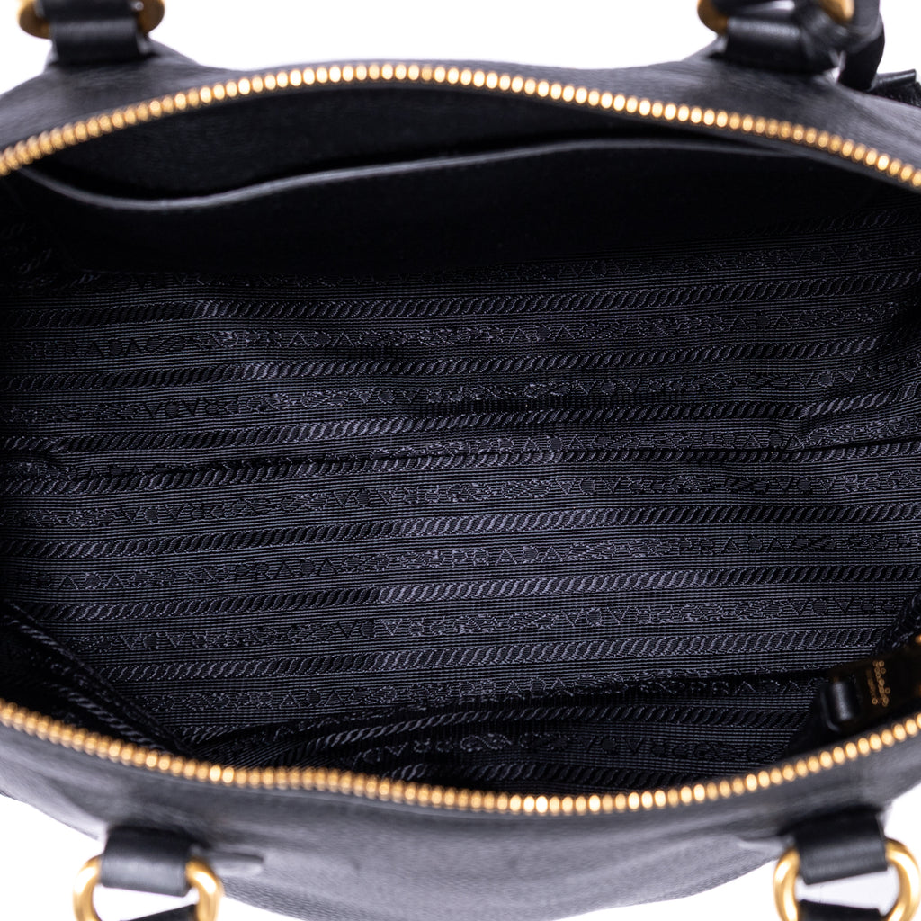 Shoulder Bag Shopping Tote Black Calfskin Leather