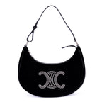 Shoulder Bag Ava Medium Black Velvet Canvas
