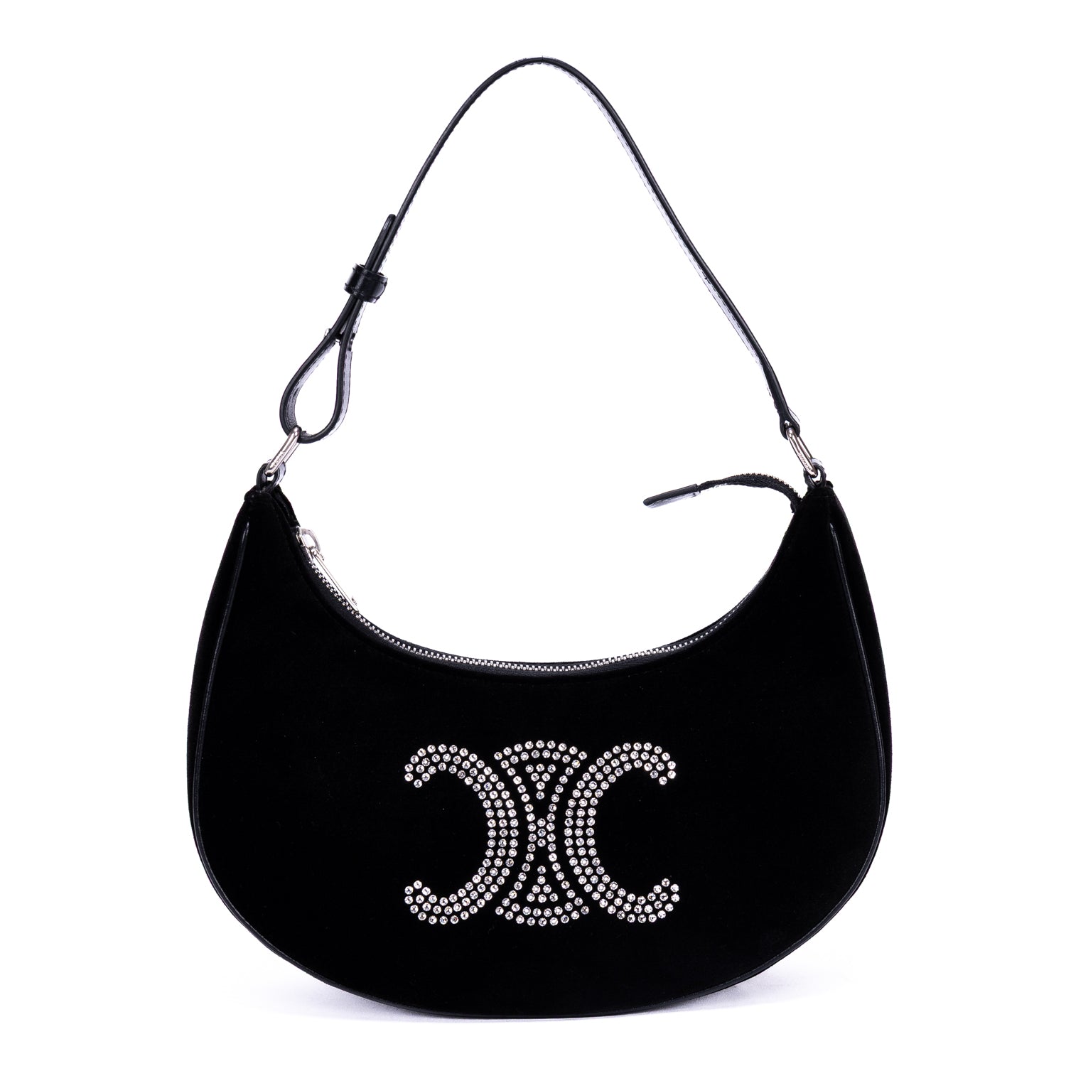 Shoulder Bag Ava Medium Black Velvet Canvas