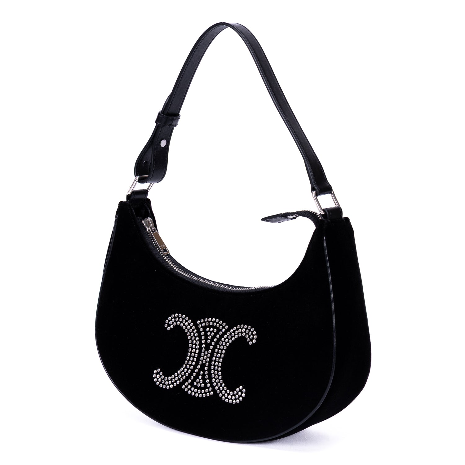 Shoulder Bag Ava Medium Black Velvet Canvas