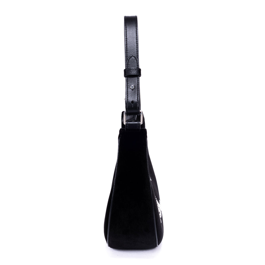 Shoulder Bag Ava Medium Black Velvet Canvas