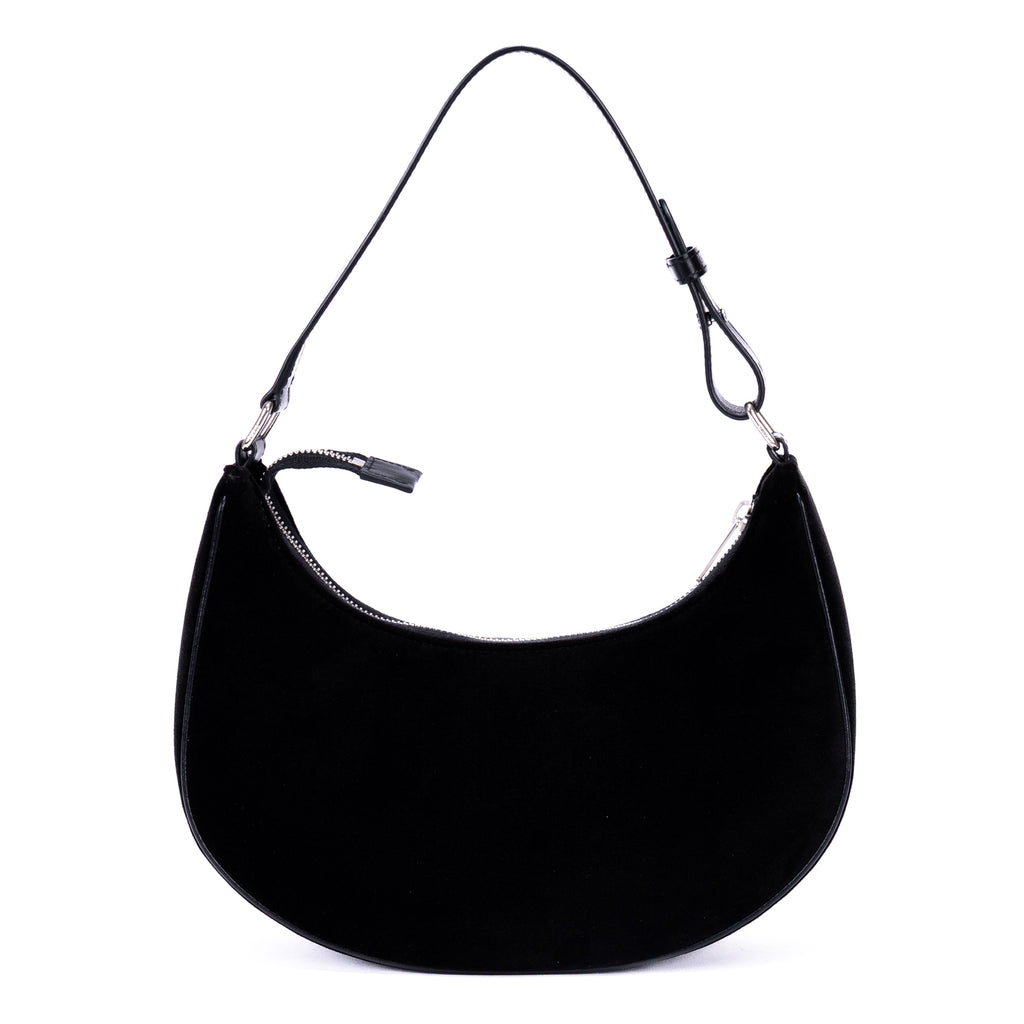 Shoulder Bag Ava Medium Black Velvet Canvas
