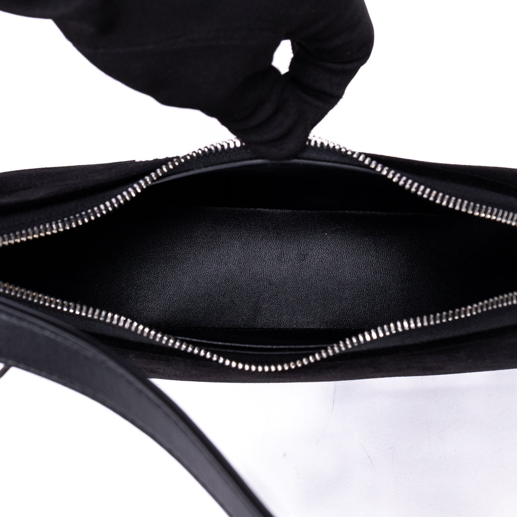 Shoulder Bag Ava Medium Black Velvet Canvas