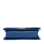 Shoulder Bag Boy Medium Blue Calfskin Quilted Leather