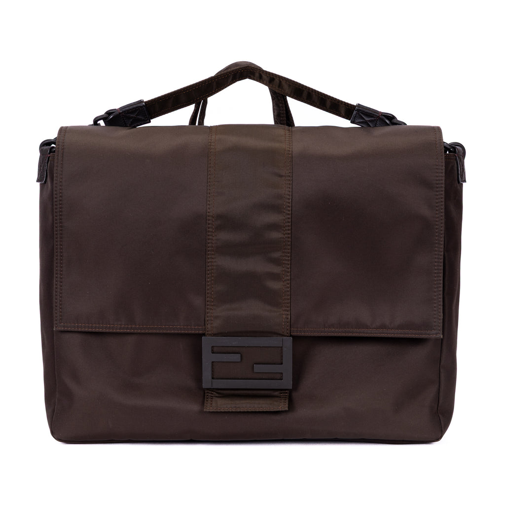 Shoulder Bag Men's Messenger Khaki Plain Nylon Canvas