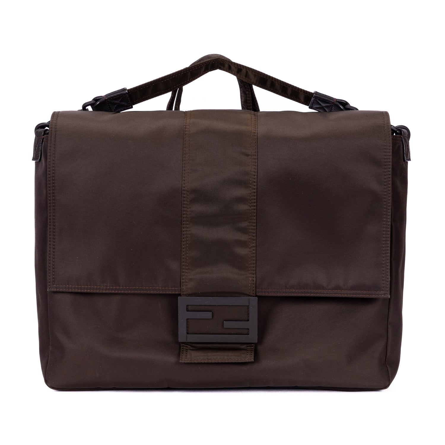 Shoulder Bag Men's Messenger Khaki Plain Nylon Canvas