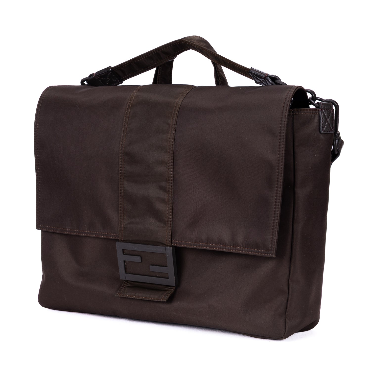 Shoulder Bag Men's Messenger Khaki Plain Nylon Canvas