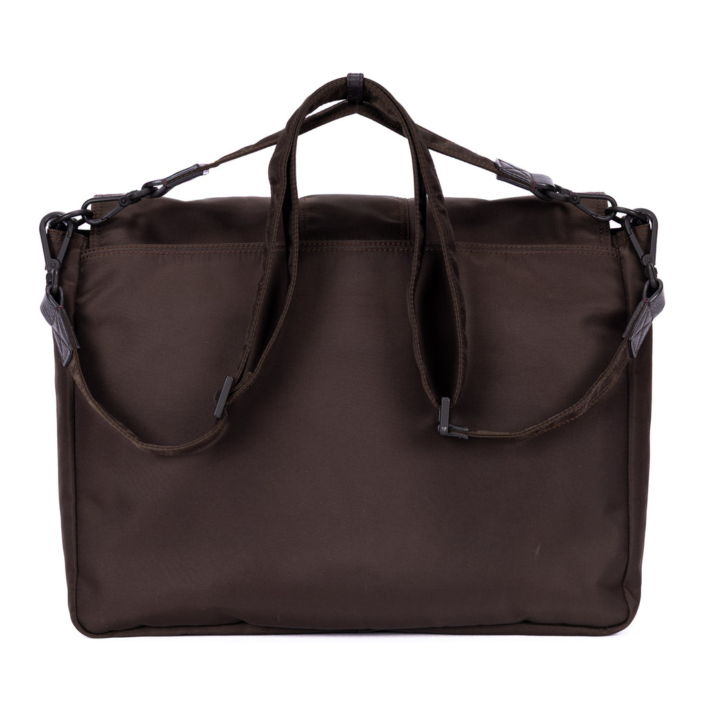 Shoulder Bag Men's Messenger Khaki Plain Nylon Canvas