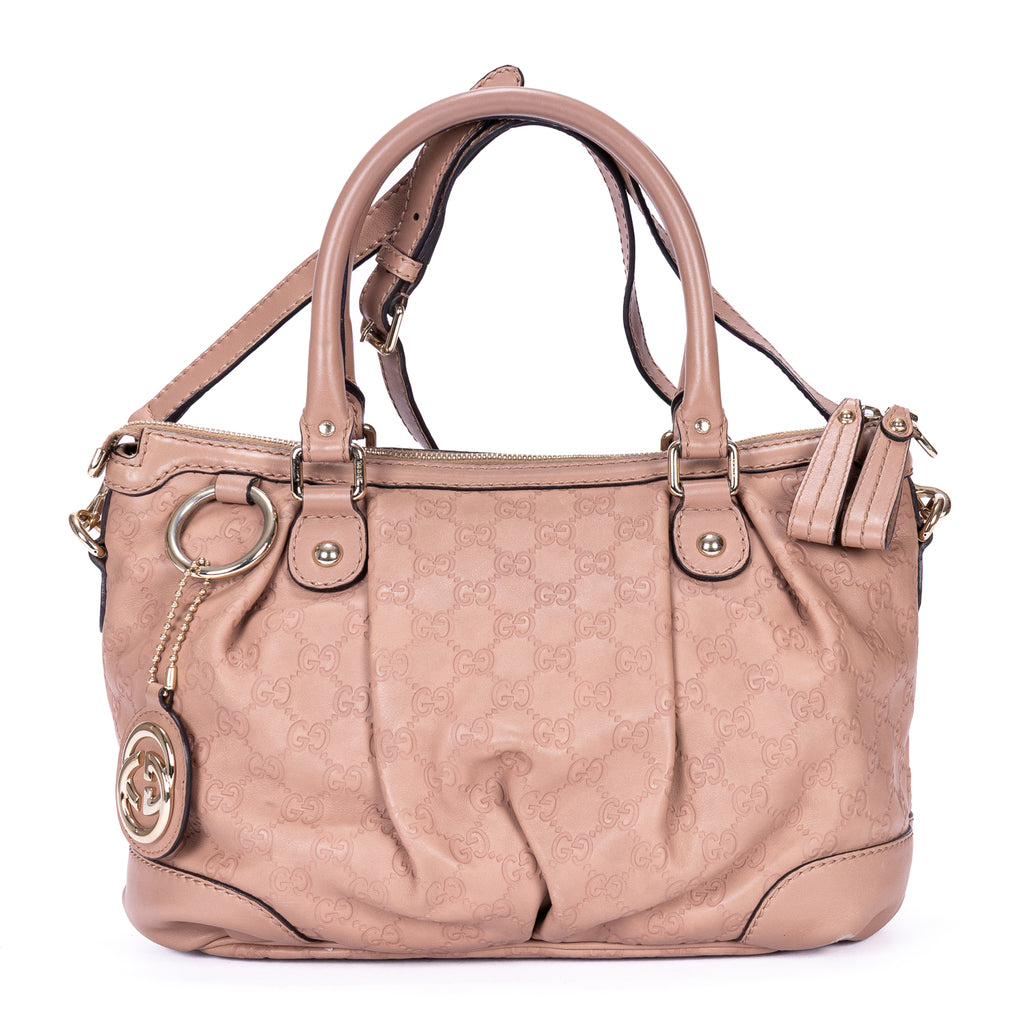 Handbag Sukey Top Handle Medium Pink Guccissima Calfskin Leather