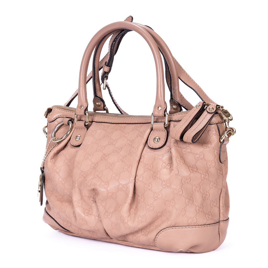 Handbag Sukey Top Handle Medium Pink Guccissima Calfskin Leather