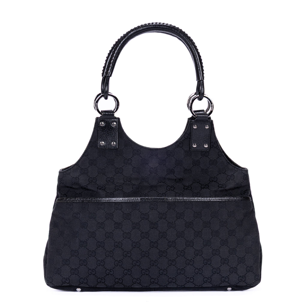 Handbag Vintage Hobo Black Monogram Canvas