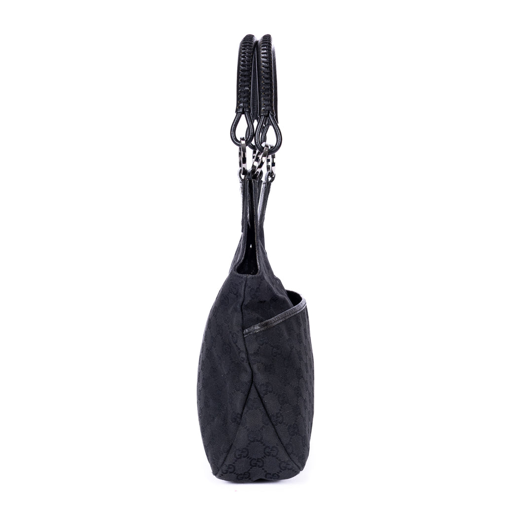 Handbag Vintage Hobo Black Monogram Canvas
