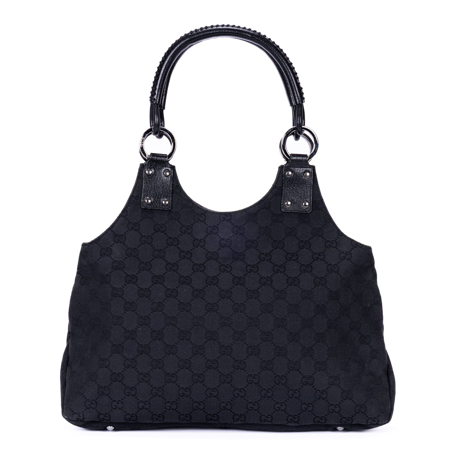 Handbag Vintage Hobo Black Monogram Canvas