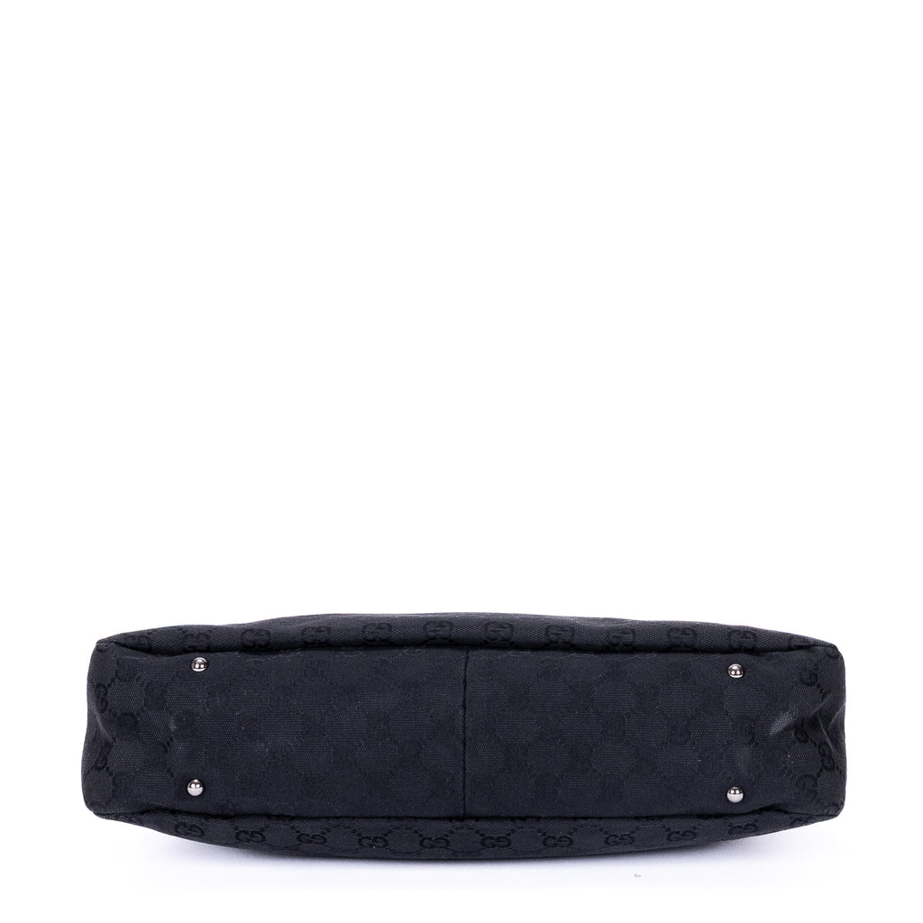 Handbag Vintage Hobo Black Monogram Canvas