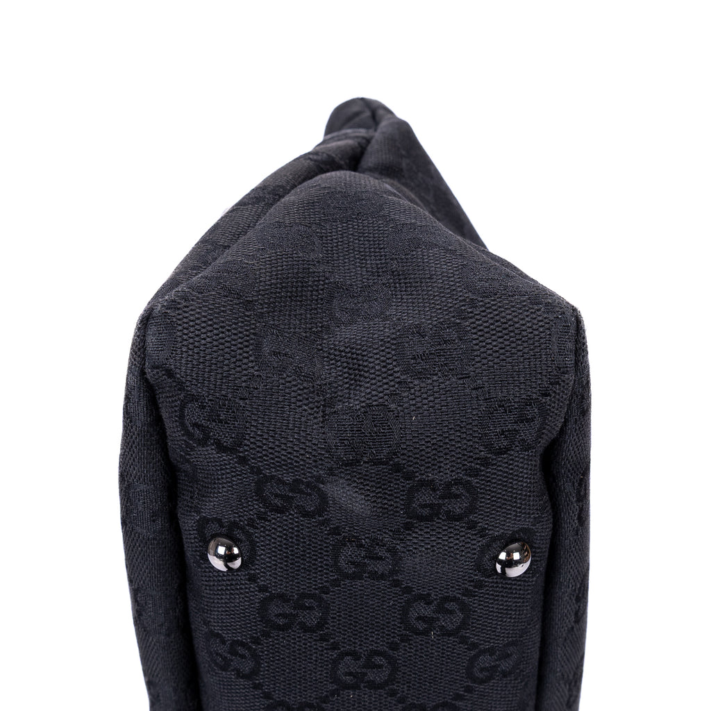 Handbag Vintage Hobo Black Monogram Canvas