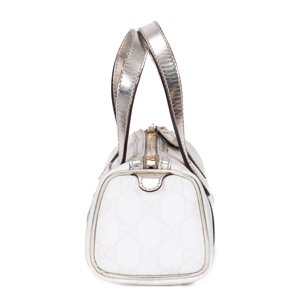 Handbag Joy Boston Micro White Supreme Coated Canvas
