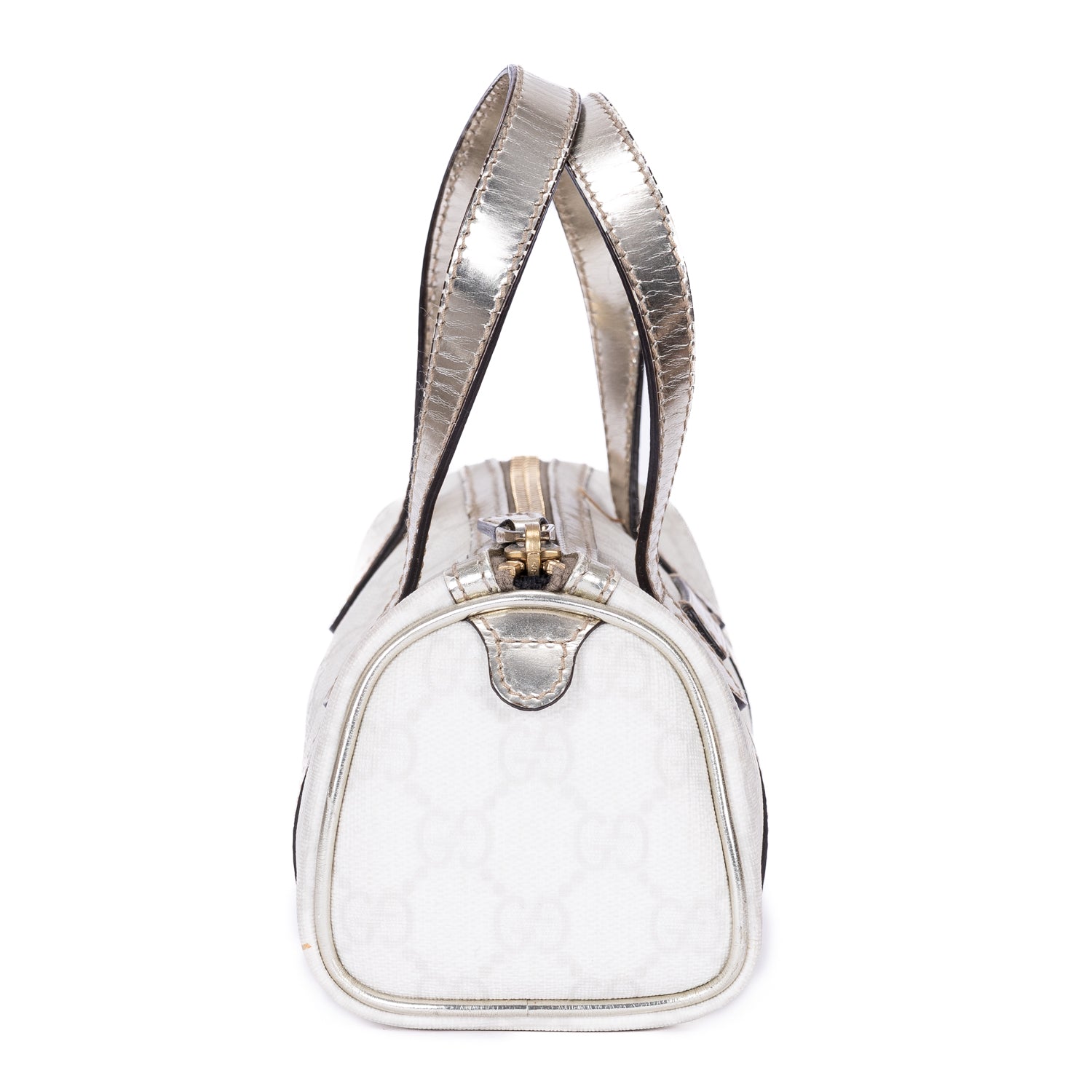 Handbag Joy Boston Micro White Supreme Coated Canvas