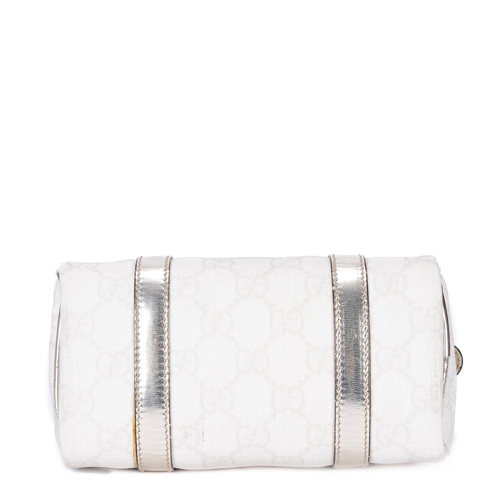 Handbag Joy Boston Micro White Supreme Coated Canvas