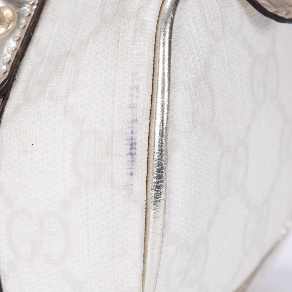 Handbag Joy Boston Micro White Supreme Coated Canvas