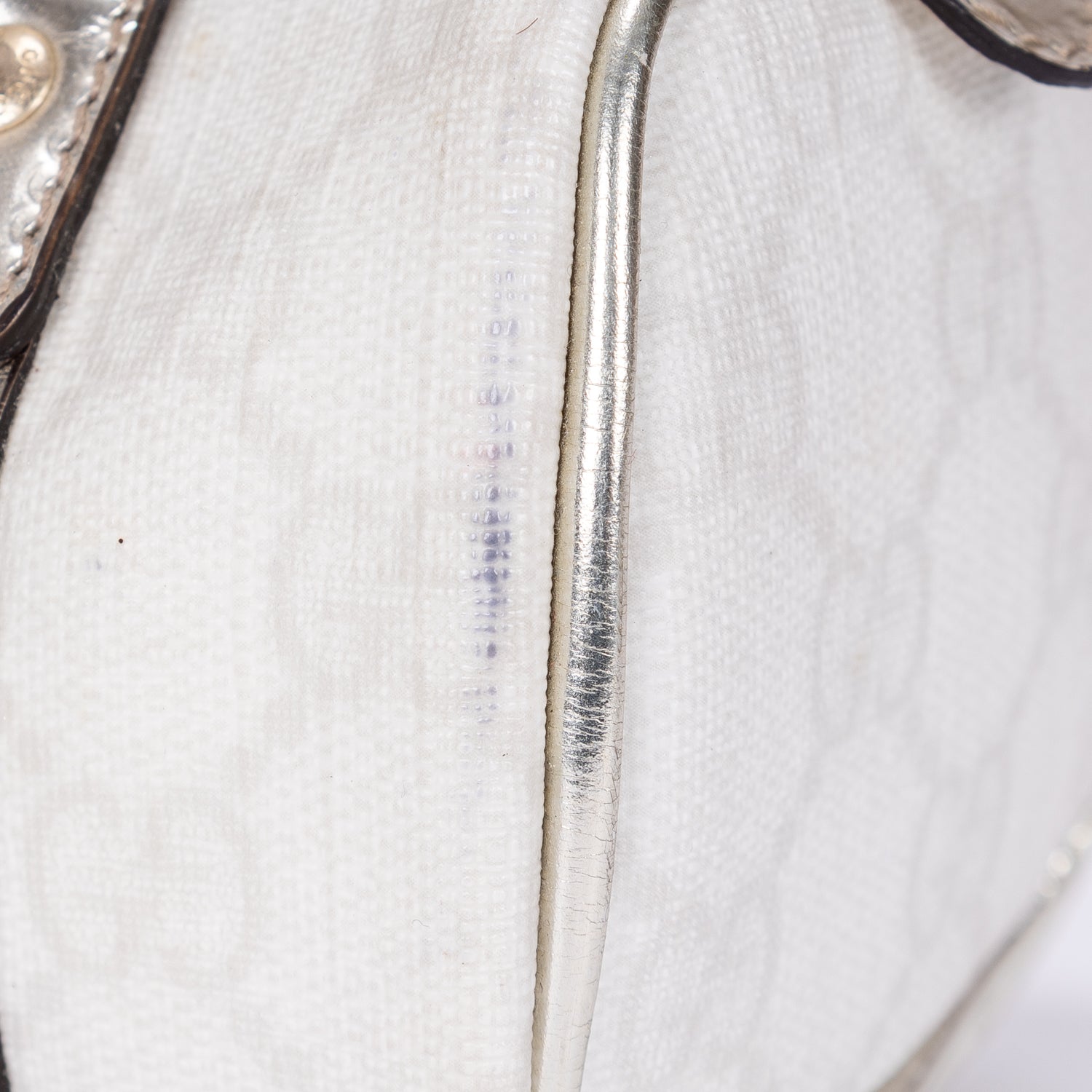 Handbag Joy Boston Micro White Supreme Coated Canvas