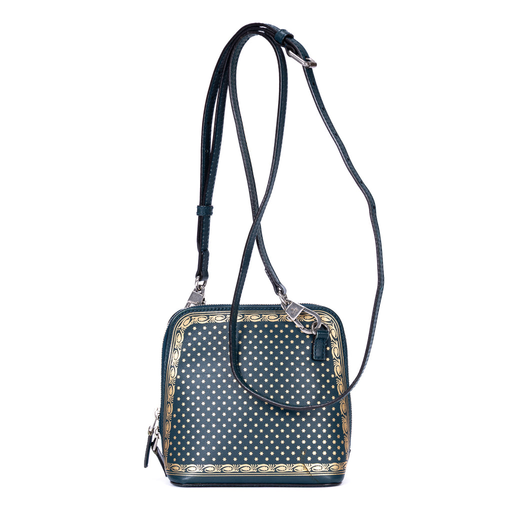 Shoulder Bag Sega Collection Guccy Print Crossbody Mini Green Guccy Print Calfskin Leather