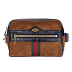 Waist Bag Web Ophidia Belt Bag Small Brown Suede Leather
