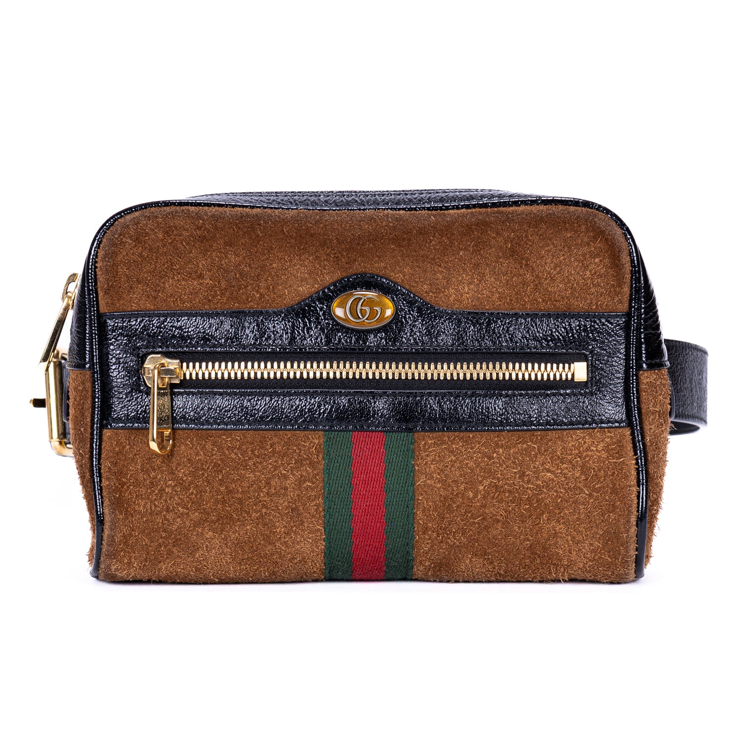 Waist Bag Web Ophidia Belt Bag Small Brown Suede Leather