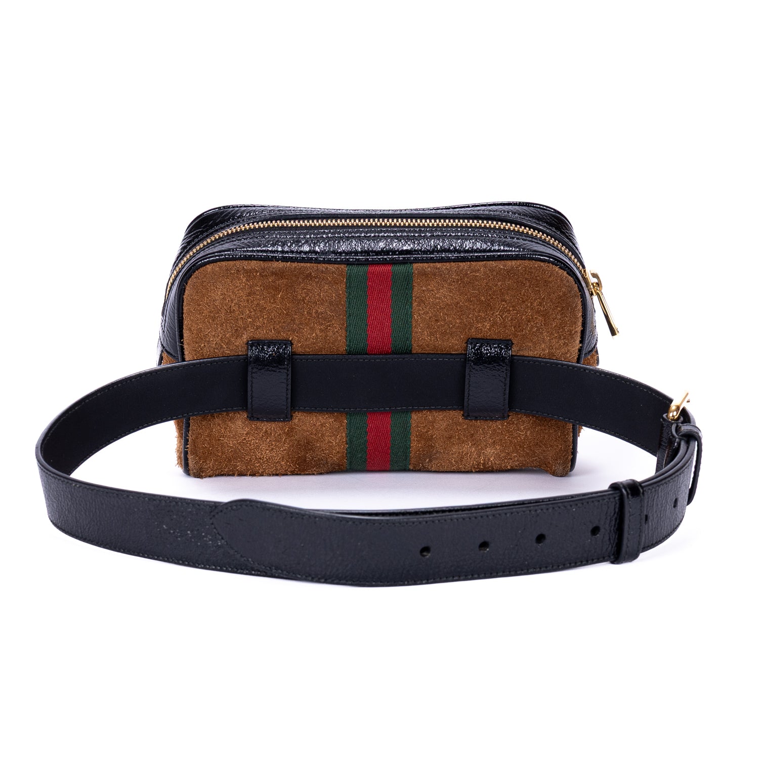 Waist Bag Web Ophidia Belt Bag Small Brown Suede Leather
