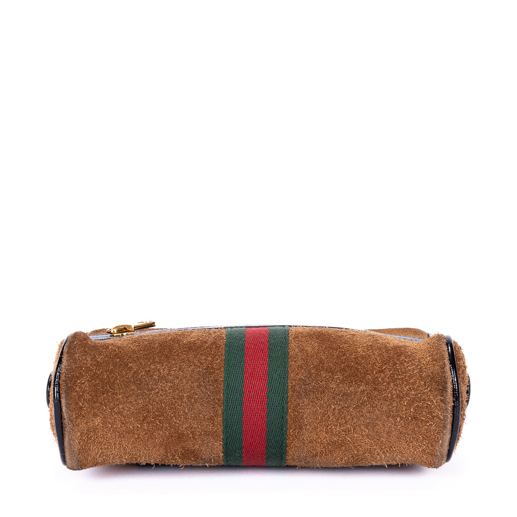 Waist Bag Web Ophidia Belt Bag Small Brown Suede Leather