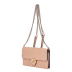Shoulder Bag Interlocking G Chain Wallet Mini Beige Calfskin Grained Leather
