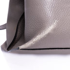 Shoulder Bag Bamboo Daily Top Handle Large Grey Calfskin Grained Leather