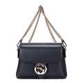 Shoulder Bag GG Interlocking Crossbody Mini Black Calfskin Grained Leather