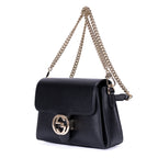 Shoulder Bag GG Interlocking Crossbody Mini Black Calfskin Grained Leather
