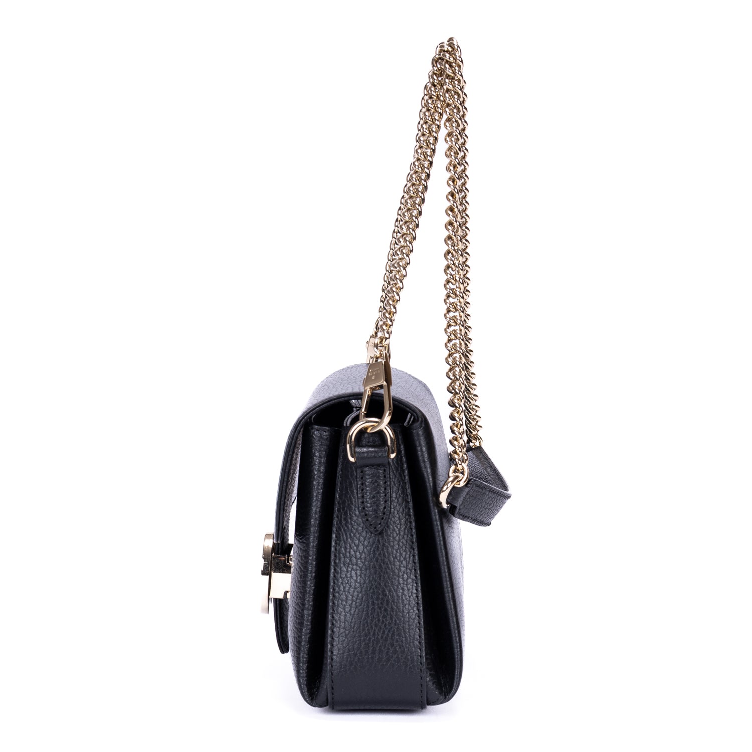 Shoulder Bag GG Interlocking Crossbody Mini Black Calfskin Grained Leather