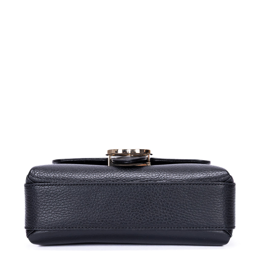Shoulder Bag GG Interlocking Crossbody Mini Black Calfskin Grained Leather
