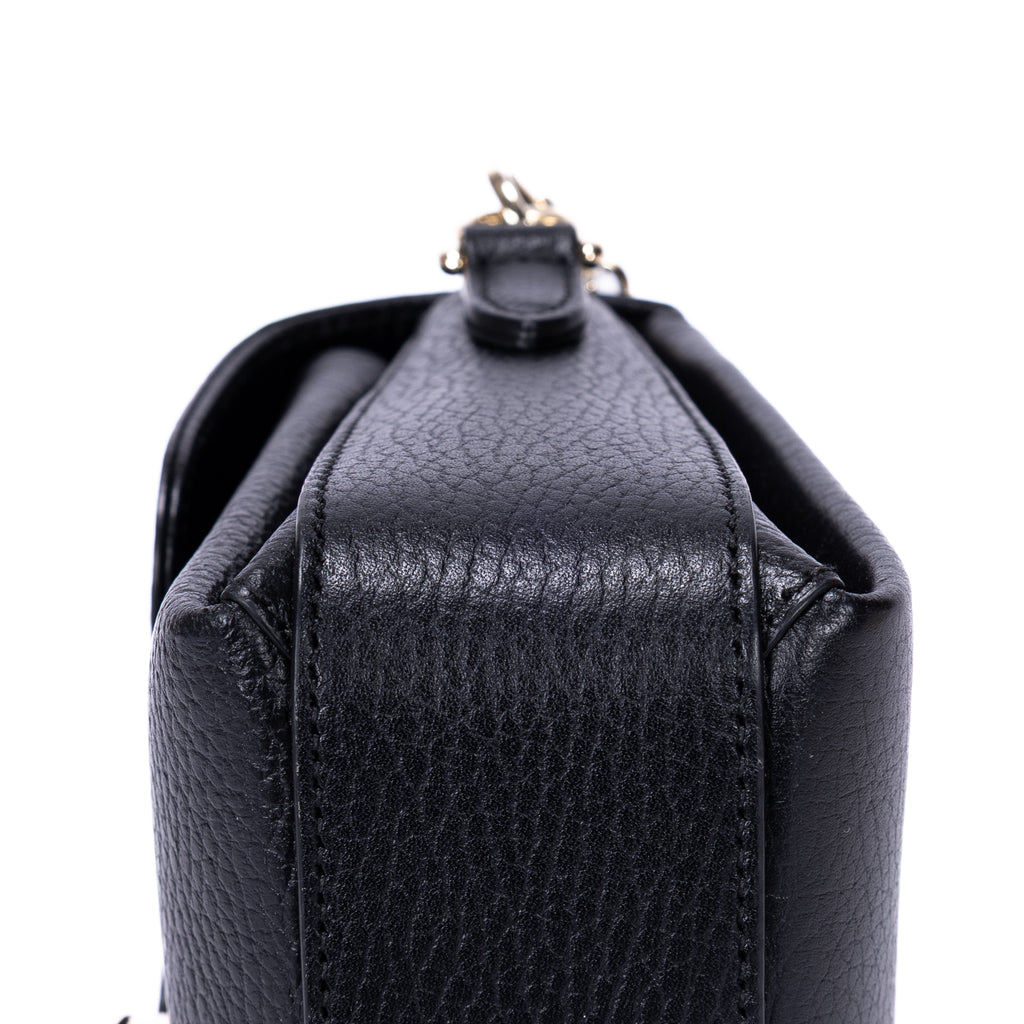 Shoulder Bag GG Interlocking Crossbody Mini Black Calfskin Grained Leather