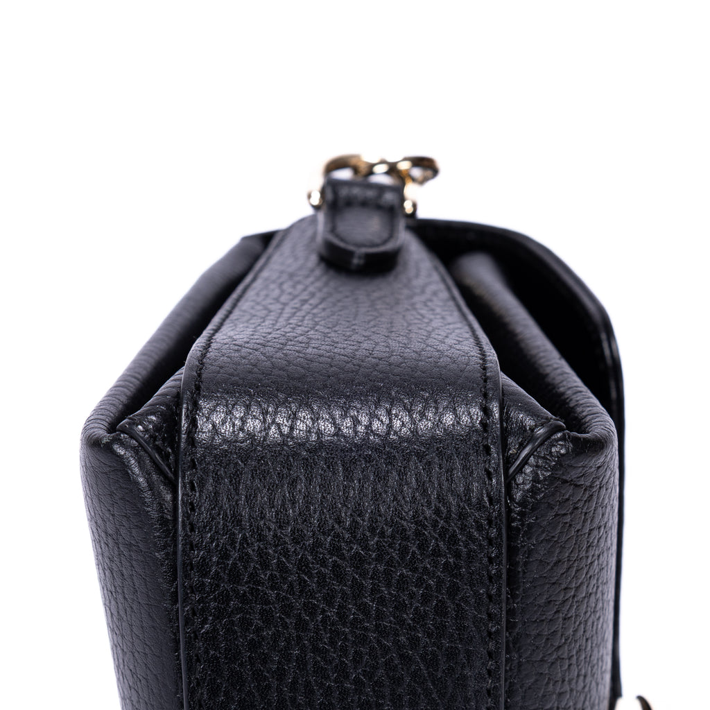 Shoulder Bag GG Interlocking Crossbody Mini Black Calfskin Grained Leather