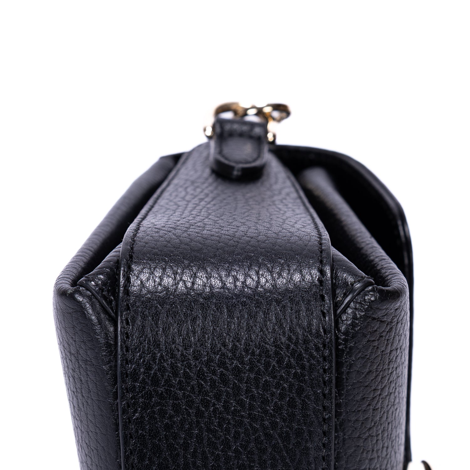 Shoulder Bag GG Interlocking Crossbody Mini Black Calfskin Grained Leather