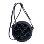Shoulder Bag GG Velvet Round Crossbody Black Velvet Monogram Canvas