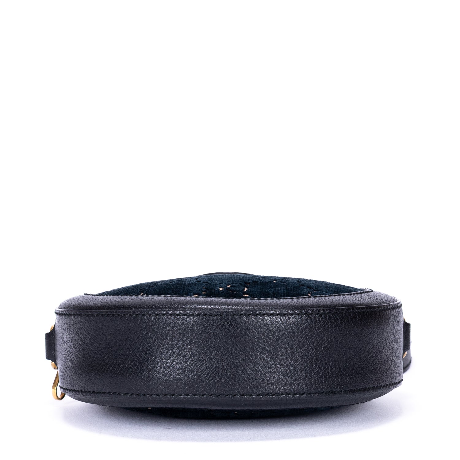 Shoulder Bag GG Velvet Round Crossbody Black Velvet Monogram Canvas