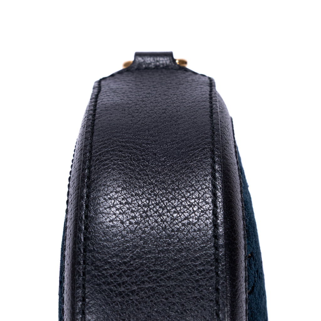 Shoulder Bag GG Velvet Round Crossbody Black Velvet Monogram Canvas